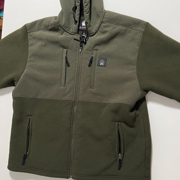 Alaskan Hardgear Full Zip Hoodie Sherpa Lined Full Zip Jacket Green Mens size XL - Picture 1 of 9
